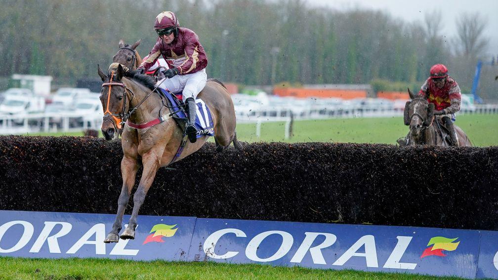 CHEPSTOW, WALES - DECEMBER 27: David Prichard riding The Two Amigos clear the last to win The Coral Welsh Grand National Handicap Chase at Chepstow Racecourse on December 27, 2022 in Chepstow, Wales. (Photo by Alan Crowhurst/Getty Images)