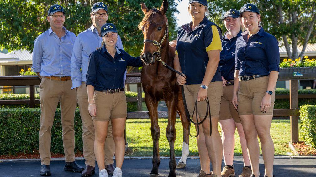 Cornerstone Stud staff with the Frankel colt out of Upside who topped proceedings on Friday