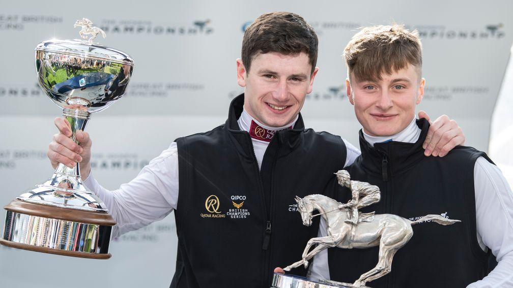 Champion Oisin Murphy (left, with Cieren Fallon): putting in the miles in a bid to stay fit