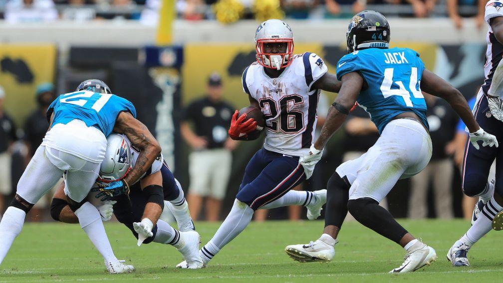 Sony Michel on the move for New England against Jacksonville