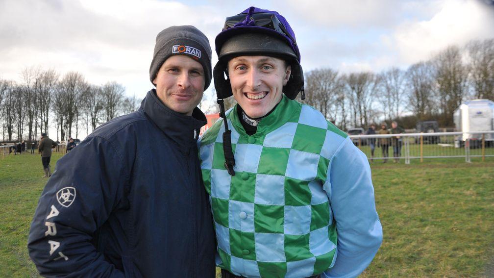 David Kemp (left) with Dale Peters, who rides Law Of Gold at Horseheath 