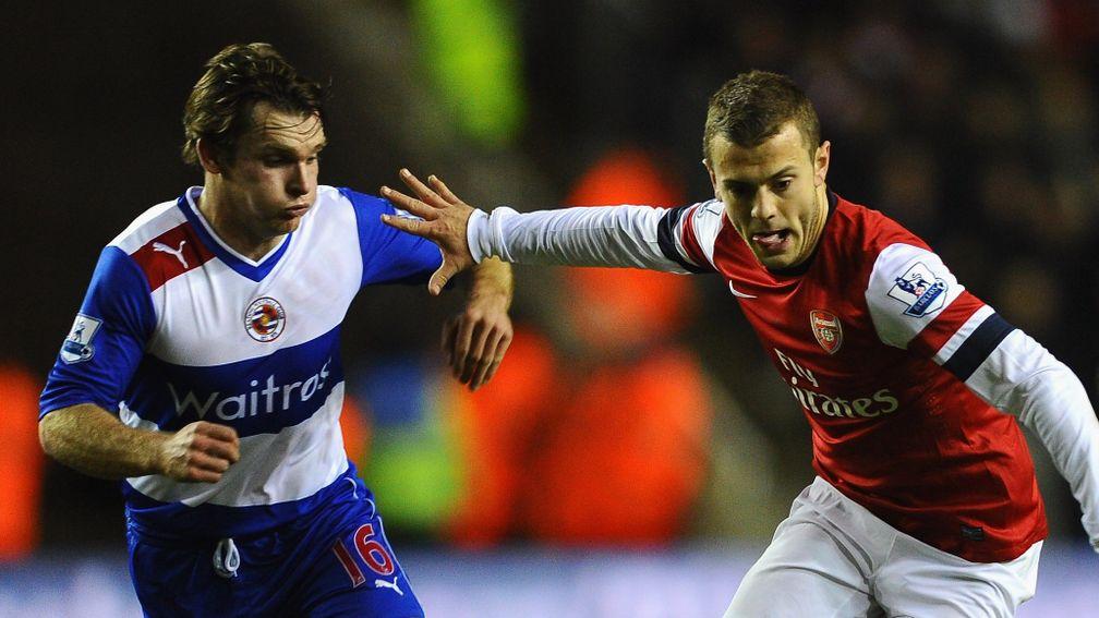 Jay Tabb (left): in action for Reading against Arsenal in 2012