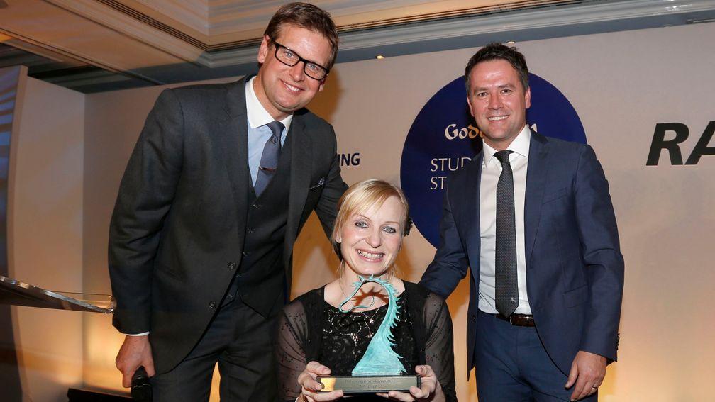Petra Sebestikova received her award from Ed Chamberlain and Michael Owen