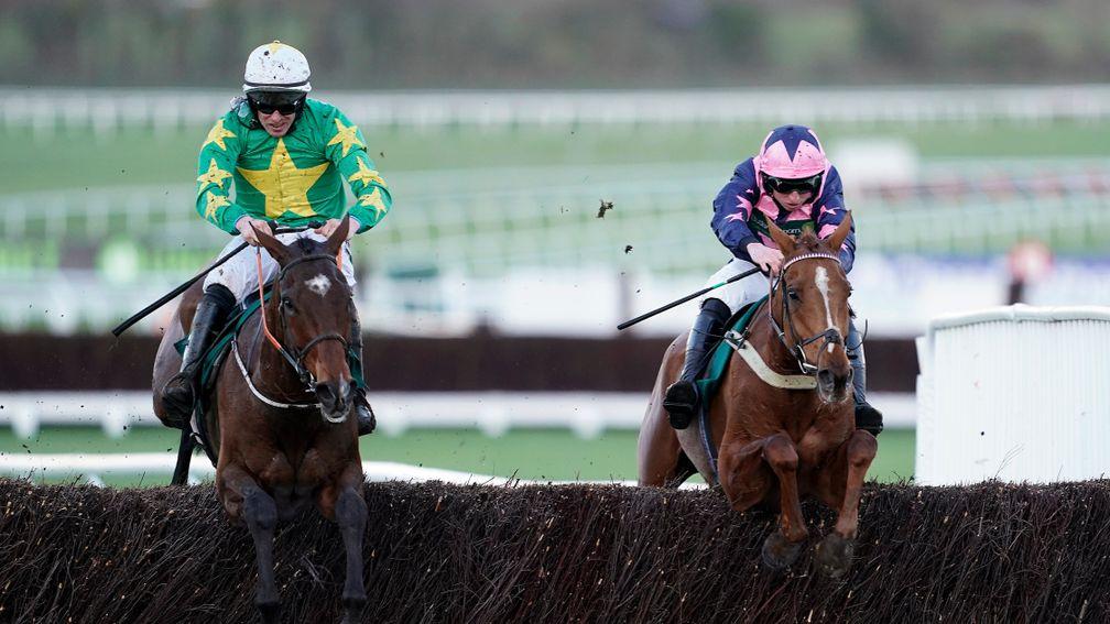Le Breuil (right) pipped Discorama to victory in the National Hunt Chase at Cheltenham