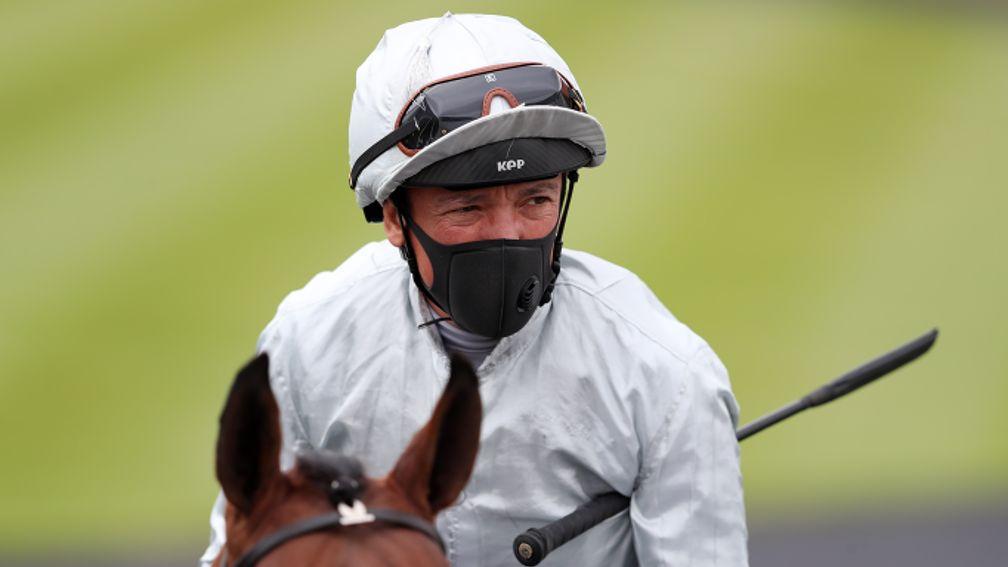NEWMARKET, ENGLAND - JUNE 04: Frankie Dettori looks on ahead of the Betway EBF Stallions Novice Stakes at Newmarket Racecourse on June 04, 2020 in Newmarket, England. (Photo by David Davies/Pool via Getty Images)
