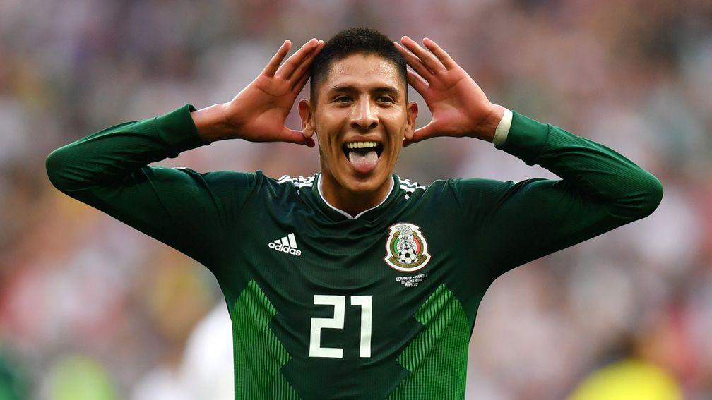 Mexico's Edson Alvarez celebrates their shock 1-0 win over Germany