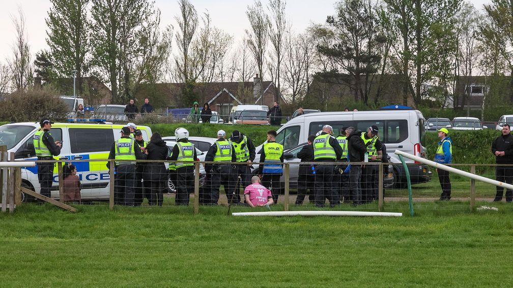 Ayr: protesters attempted to disrupt the Scottish Grand National
