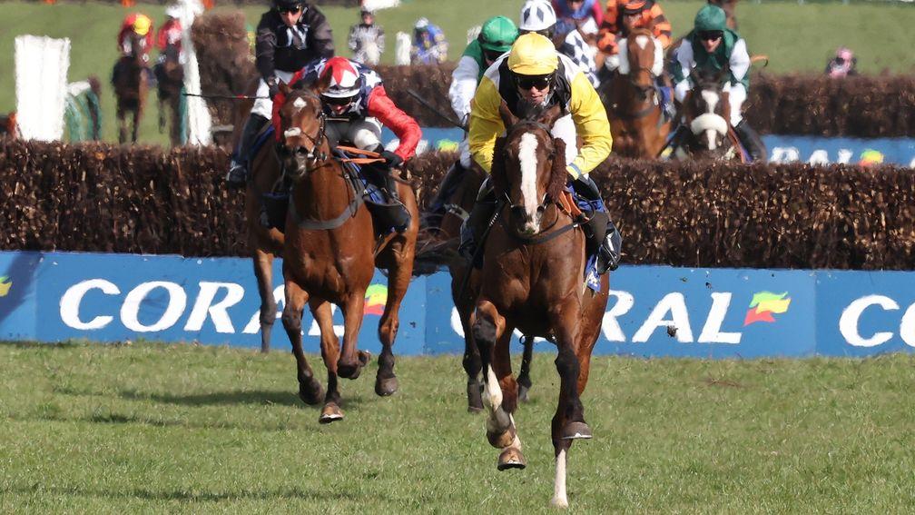 Win My Wings (yellow) and Kitty's Light (left) gave Christian Williams a one-two in the Coral Scottish  Grand National last year