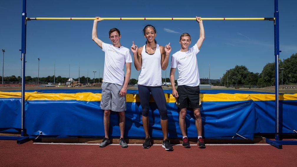 Katarina Johnson-Thompson put James Doyle and Harry Bentley through their paces over four challenges