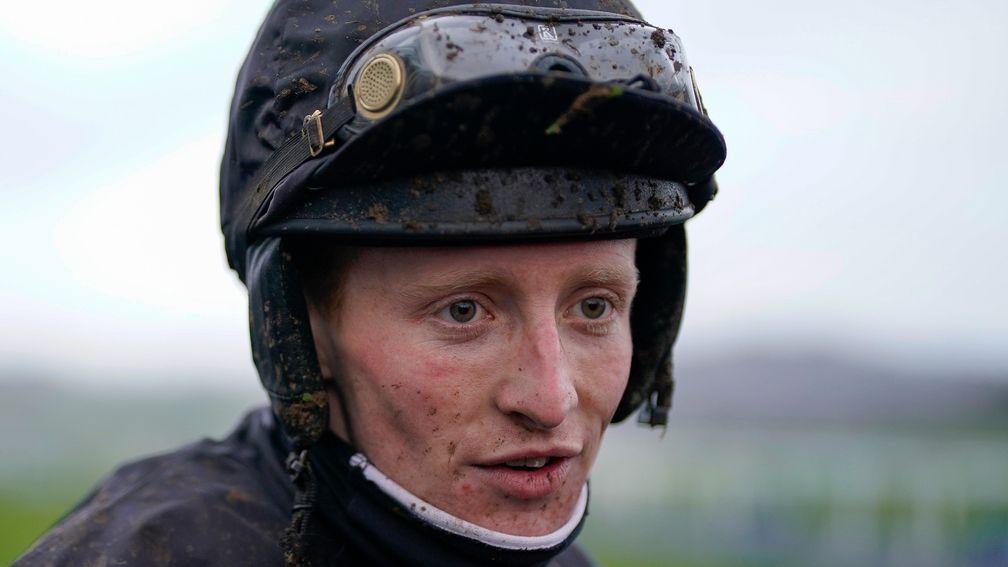 Stan Sheppard after riding Iwilldoit to victory in the Coral Welsh Grand National