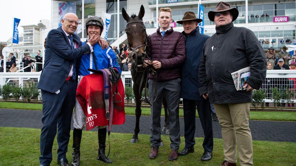 Stratum with winning connections after landing the Emirates Cesarewitch