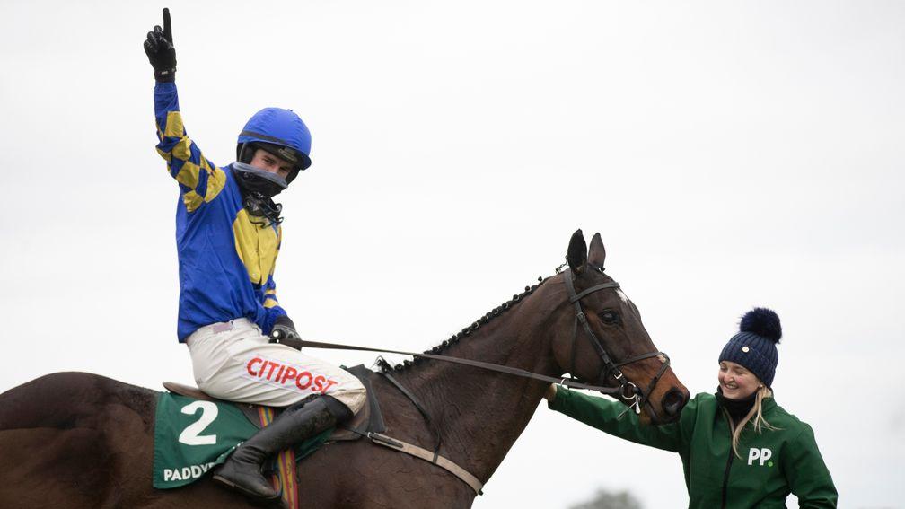 Kemboy and Danny Mullins after their victory in the Irish Gold Cup at.Leopardstown