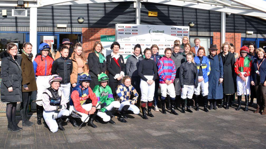 Female jockeys from both codes at the unique mixed meeting at Southwell