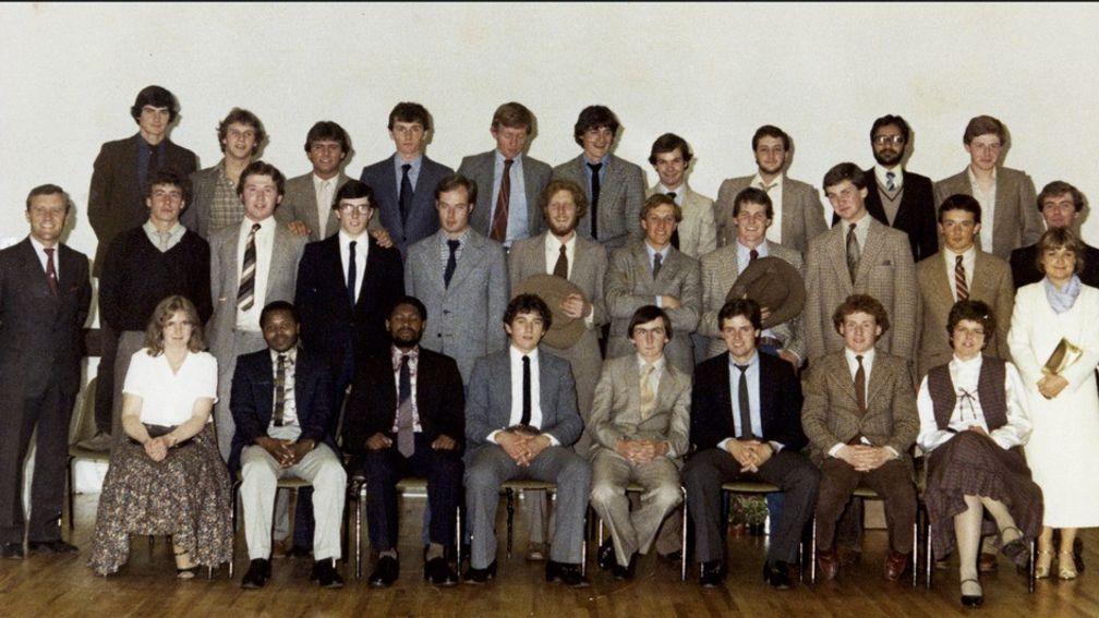 The class of 1981, featuring industry names such as breeze-up doyen Con Marnane, leading US consignor Niall Brennan and Glenvale Stud's Ciaran 'Flash' Conroy (second, third and fourth right, front row)
