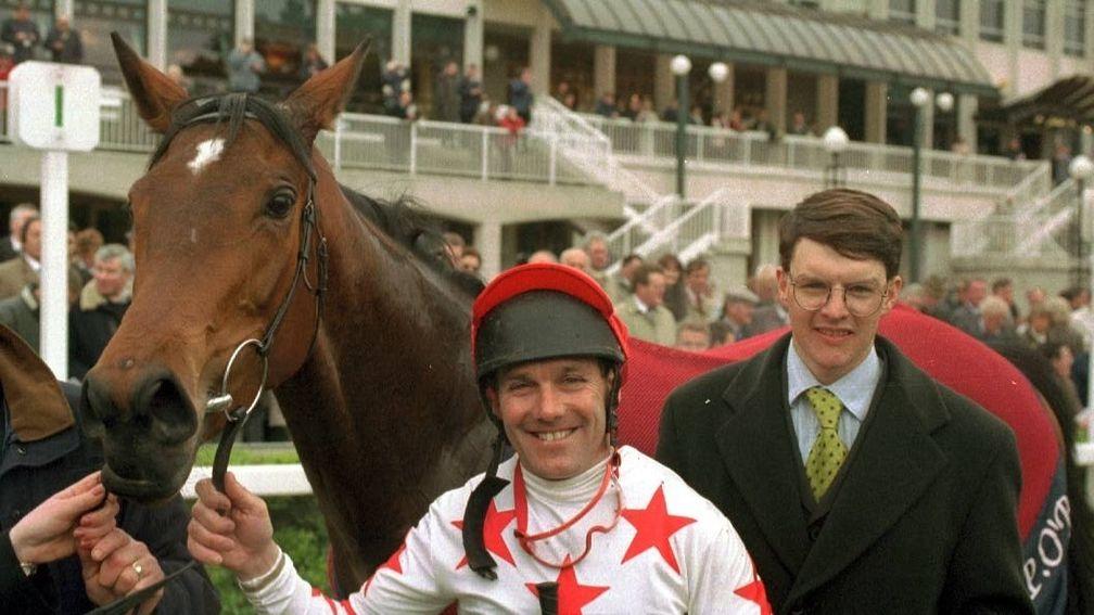 Classic Park, Stephen Craine and Aidan OBrien after the filly got the trainer's Classic ball rolling in the 1997 Irish 1,000 Guineas