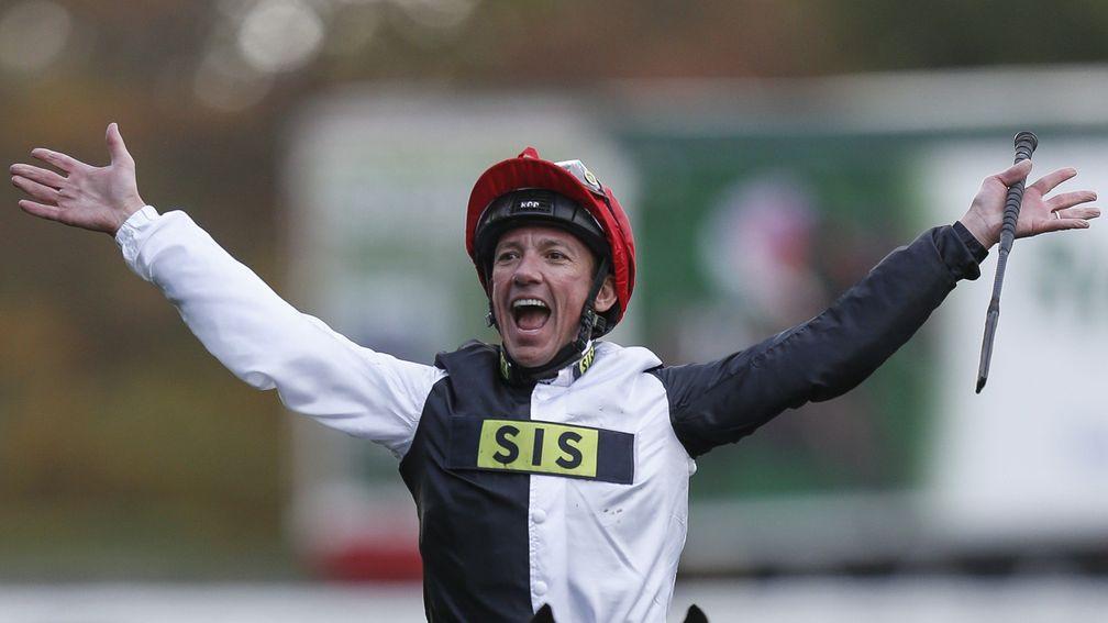 Frankie Dettori celebrates after Cracksman crowns a remarkable season of 22 Group 1 winners with victory in the Qipco Champion Stakes