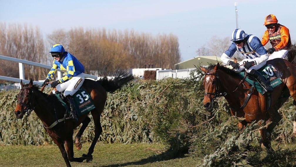 Auroras Encore leads the field en route to victory in the 2013 Grand National