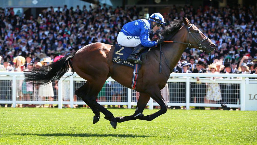 ASCOT, ENGLAND - JUNE 14:  Baaeed ridden by Jim Crowley wins The Queen Anne Stakes during Royal Ascot 2022 at Ascot Racecourse on June 14, 2022 in Ascot, England. (Photo by Alex Livesey/Getty Images)