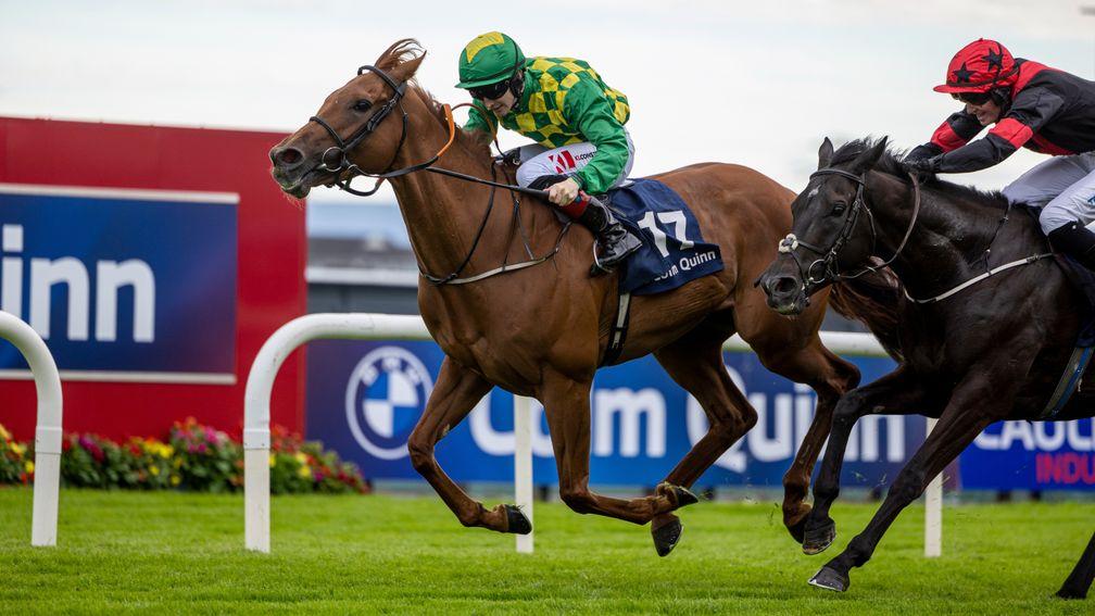 Magic Chegaga and Colin Keane wins the Colm Quinn BMW Mile Handicap for the Magic Lads Syndicate. Galway Festival.Photo: Patrick McCann/Racing Post26.07.2022