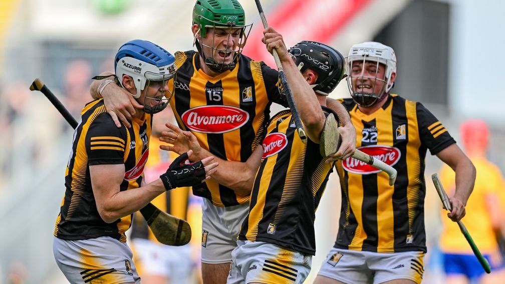 Kilkenny players celebrate their semi-final victory over Clare