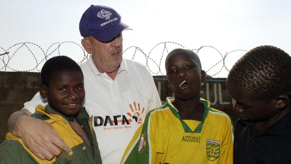 Barney Curley at the Umukolamfula children's centre, Ndola