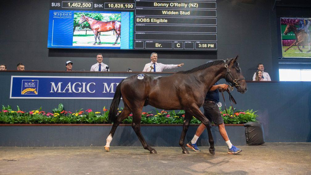 Widden Stud's Snitzel colt tops the opening day of the Magic Millions Yearling Sale when selling to Tom Magnier for $1.9 million