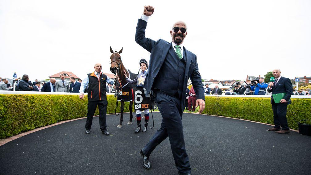 The absence of Magic Circle's exuberant owner Marwan Koukash meant celebrations in the winner's circle were more subdued than at Chester this month