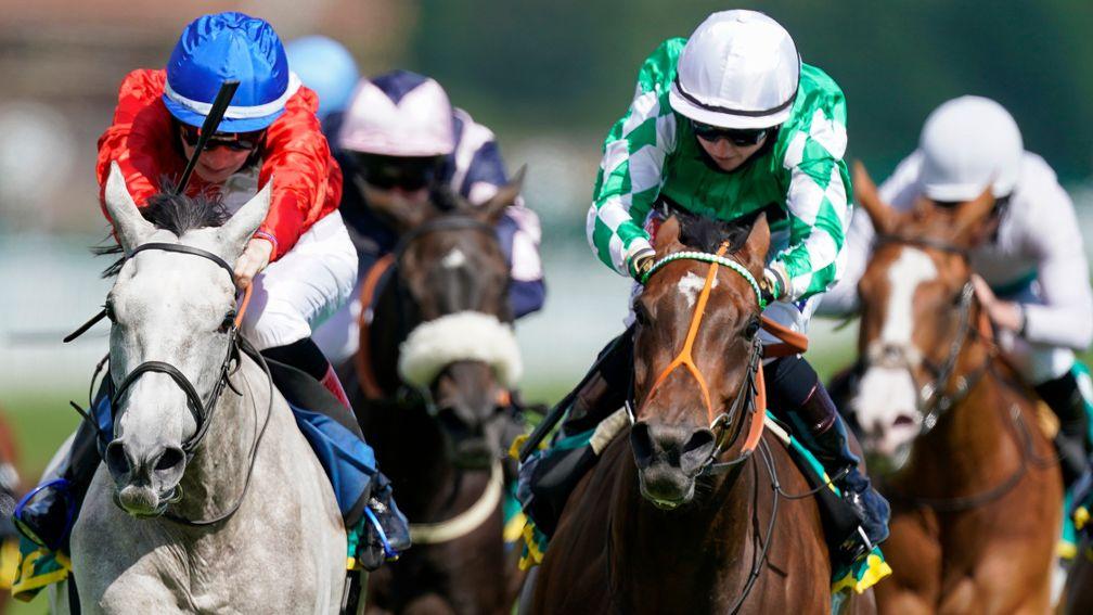 Cabaletta (left): strikes in the Listed Aphrodite Fillies' Stakes at Newbury