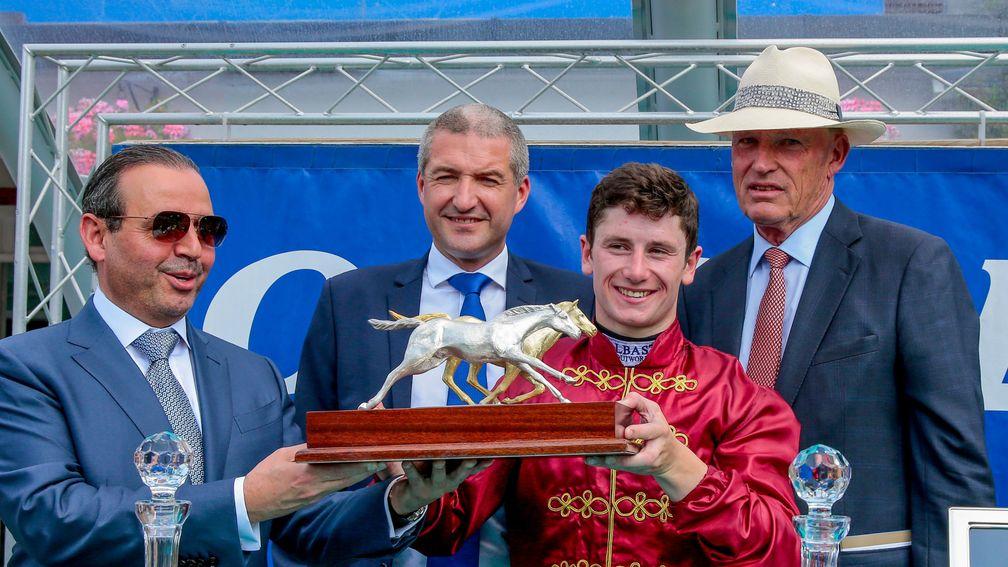 Presentation of the trophies to winning connections of Roaring LionThe Coral-Eclipse (Group 1)(British Champions Series) Sandown Park   7/7/2018©cranhamphoto.com