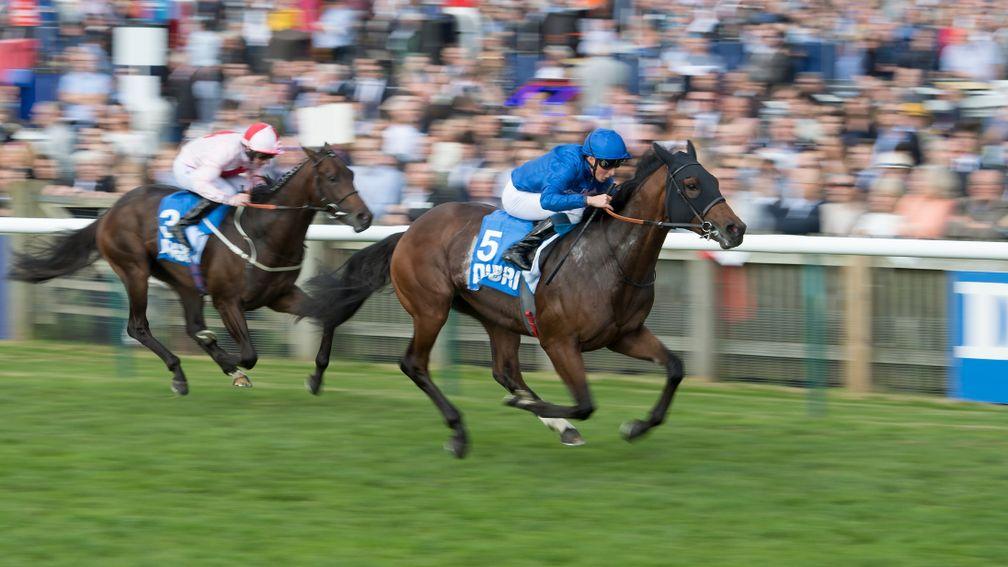 Ghaiyyath (William Buick) beats Dream Today in the Group 3 Autumn Stakes at Newmarket in 2017