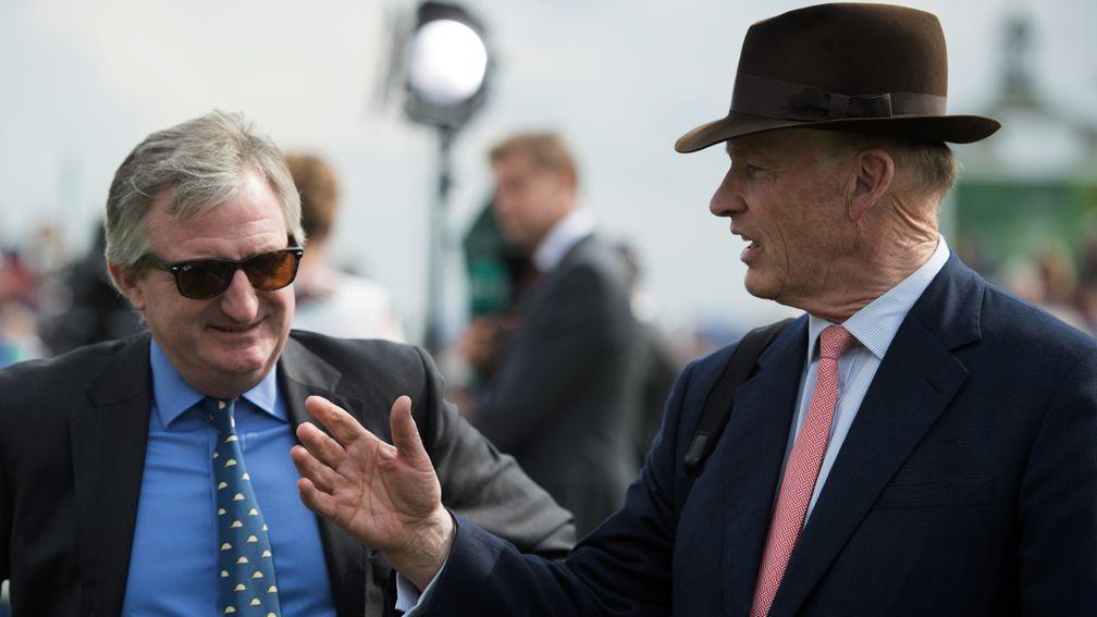 John Ferguson (left) with John Gosden, nowadays on an expanded roster of Godolphin trainers