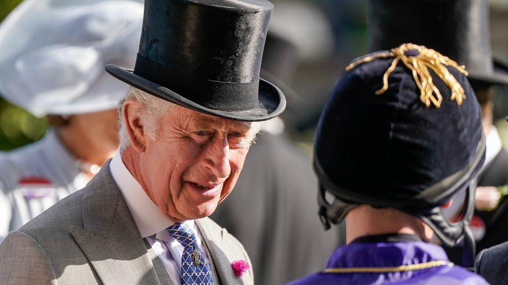 The King in the parade ring on day two during Royal Ascot 2023
