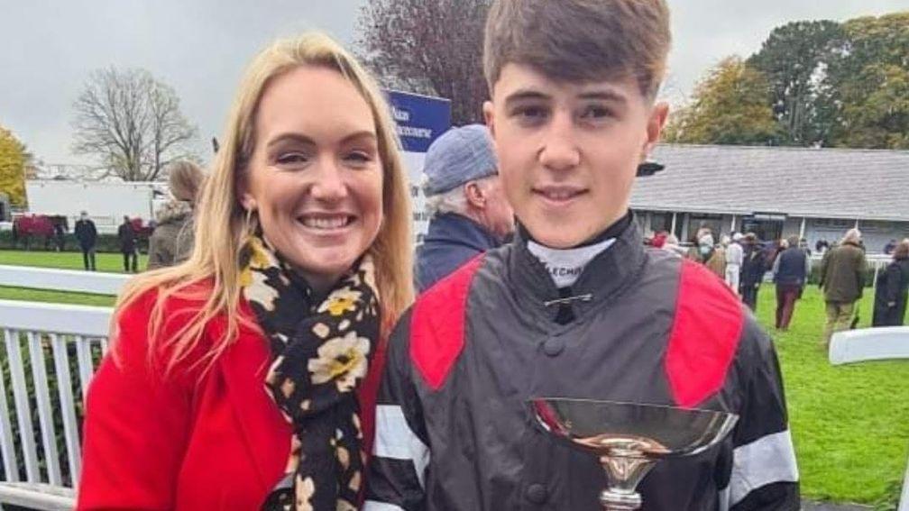Antoinette Gallagher: pictured with Dylan Browne McMonagle, who rode more than 250 winners on the pony racing circuit