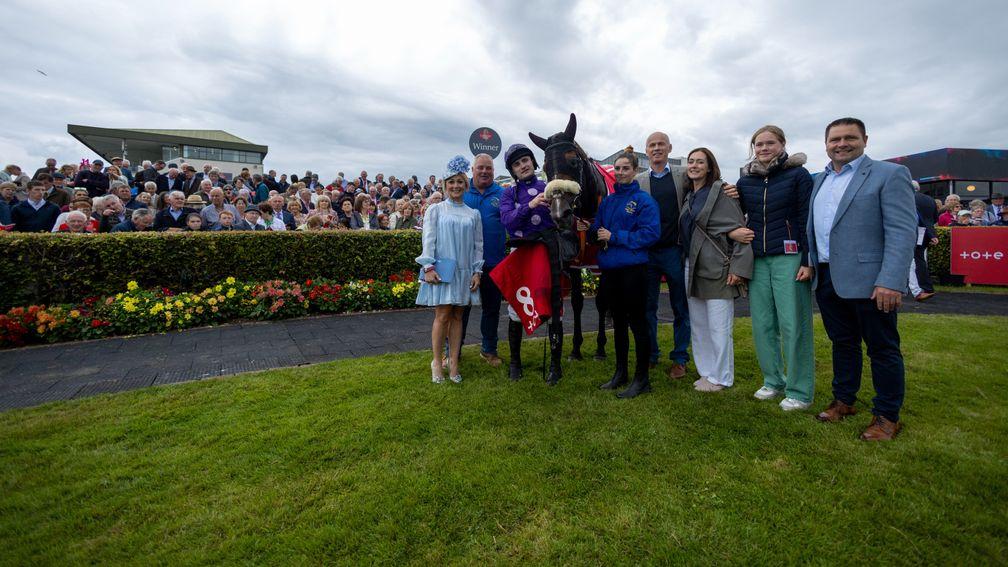 Outback Flyer and connections at Galway - Jonathan Deacon is in pictured centre, next to the groom