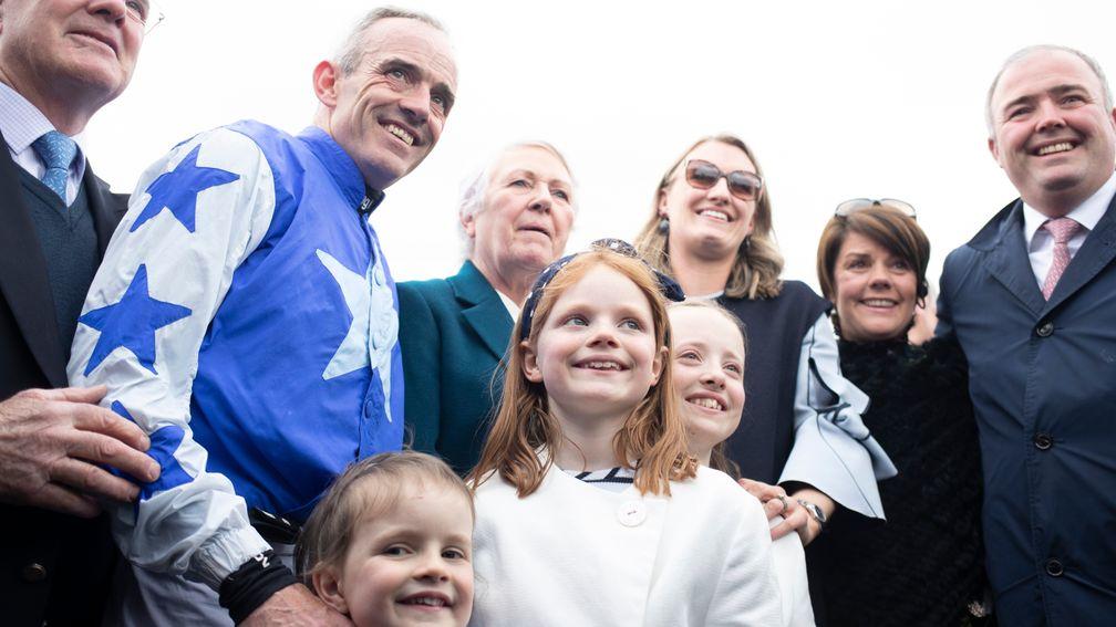 Ruby Walsh is surrounded by his family following his announcement to retire from riding