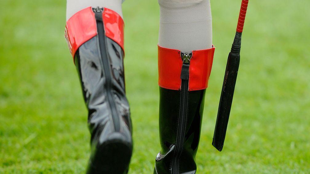 YORK, ENGLAND - MAY 14: Jockeys boots and whip at York racecourse on May 14, 2010 in York, England  (Photo by Alan Crowhurst/ Getty Images)