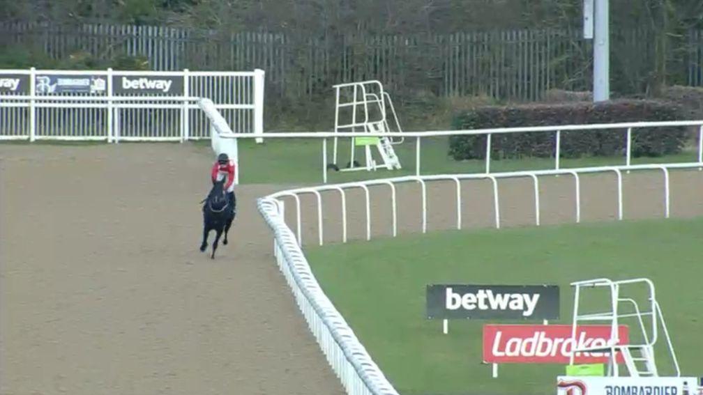 Wanaasah is a long way clear and out on her own in Wolverhampton's 2m½f handicap