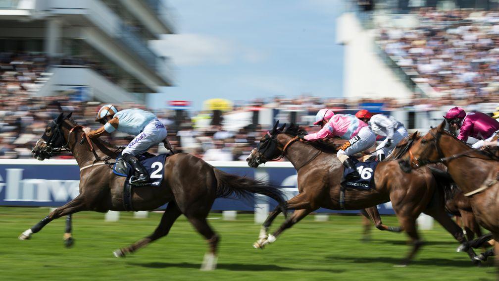 Speedy Prince: Caspian Prince (No2), trained by Tony Coyle, lands a third victory in the Epsom Dash