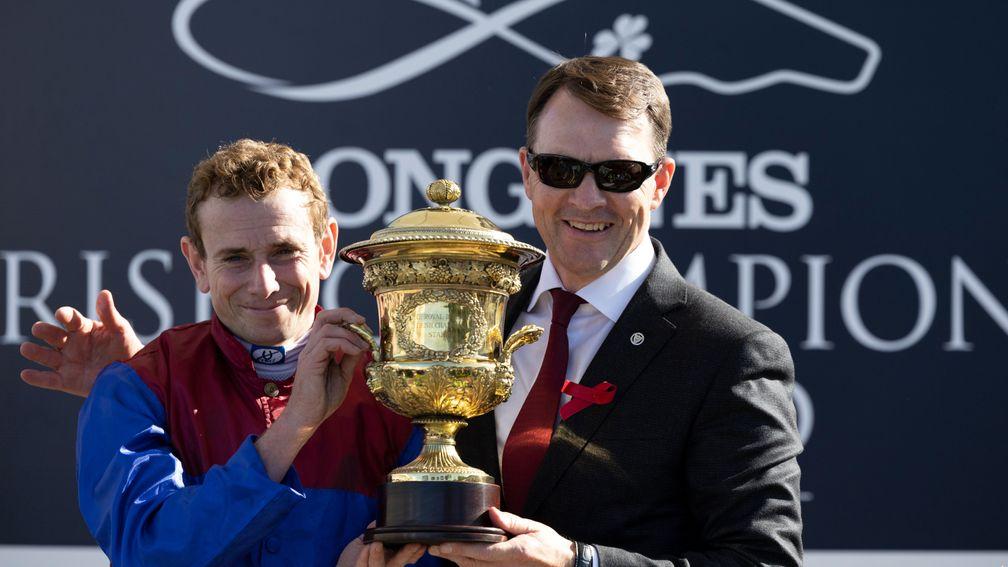 Luxembourg and Ryan Moore winners of the Gr.1 Irish Champion Stakes for Aidan OâBrien.Leopardstown.Photo: Patrick McCann/Racing Post10.09.2022