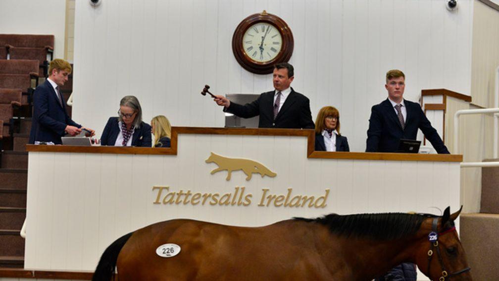 Ollie Fowlston brings the hammer down for the final time at Tattersalls Ireland