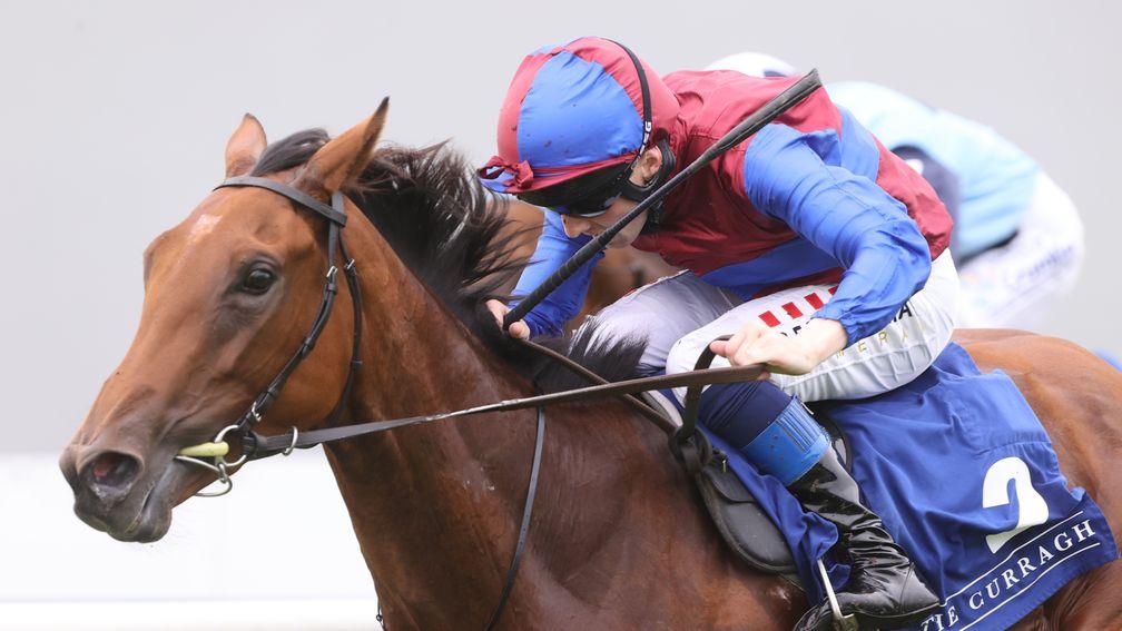 Content ridden by Chris Hayesm winning the Staffordstown Stud Stakes at the Curragh