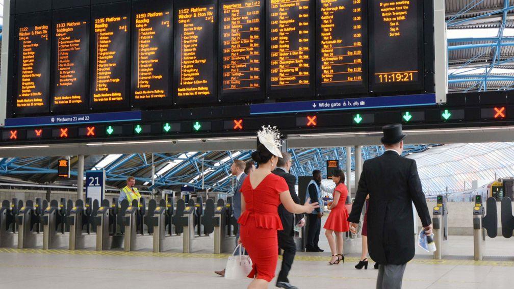 Waterloo Station on the first day of Royal Ascot 2019