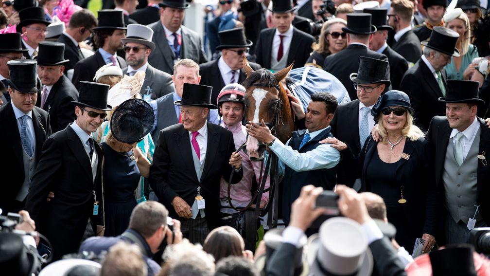 Connections with Anthony Van Dyck after last year's Derby win at Epsom