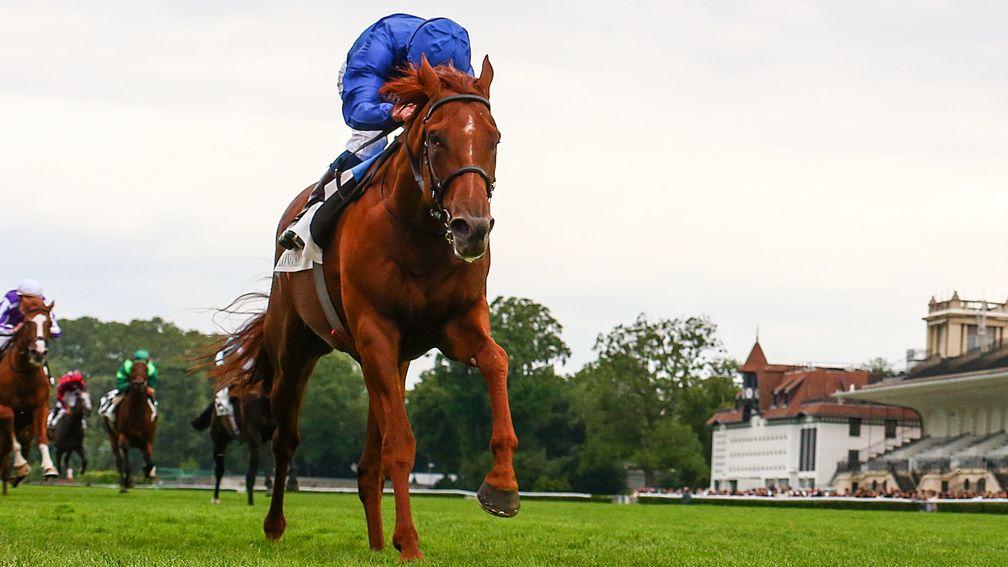 Hurricane Lane and William Buick surge clear of their rivals in the Grand Prix de Paris at Longchamp on Wednesday
