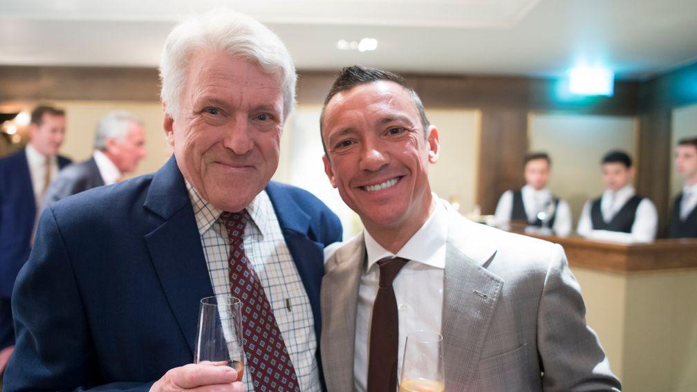 Racing commentator John Hanmer and Frankie Dettori celebrating the 20th anniversary of his magnificent 7 at Scotts in MayfairLondon 26.9.16 Pic: Edward Whitaker