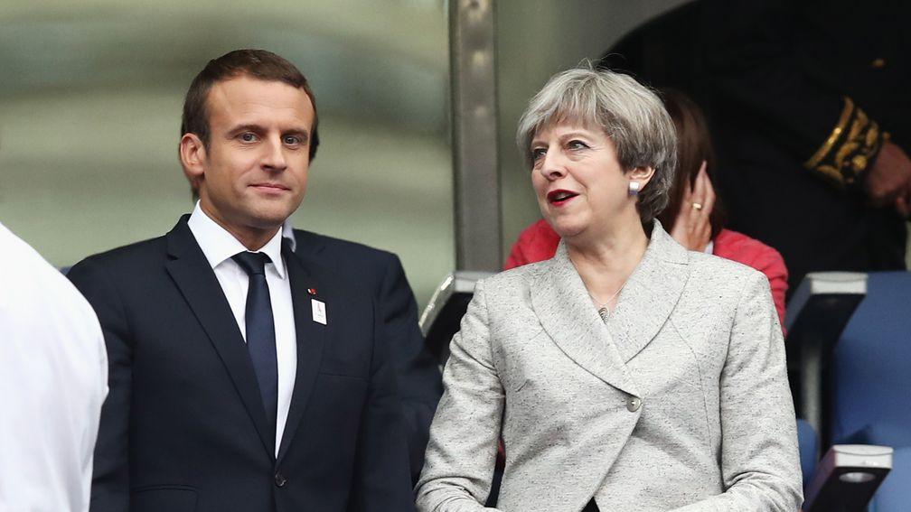 French President Emmanuel Macron and British Prime Minister Theresa May