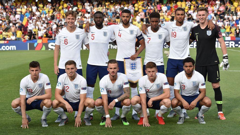 England's team photo prior the 2019 Euro U-21 Group C match against Romania in Cesena
