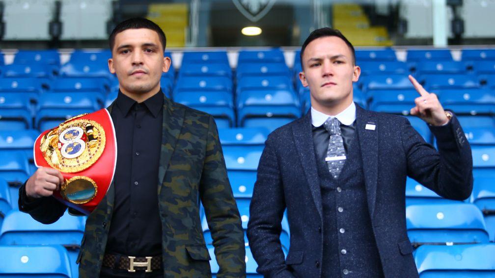 IBF world featherweight champion Lee Selby (left) and challenger Josh Warrington