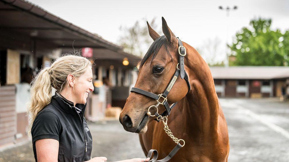 Longways Stables' Sarah O'Connell with Al Raya at Doncaster in the spring