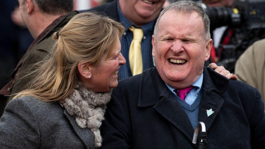 Andrew Gemmell and Emma Lavelle after Paisley Park's emotional 2019 Stayers' Hurdle success